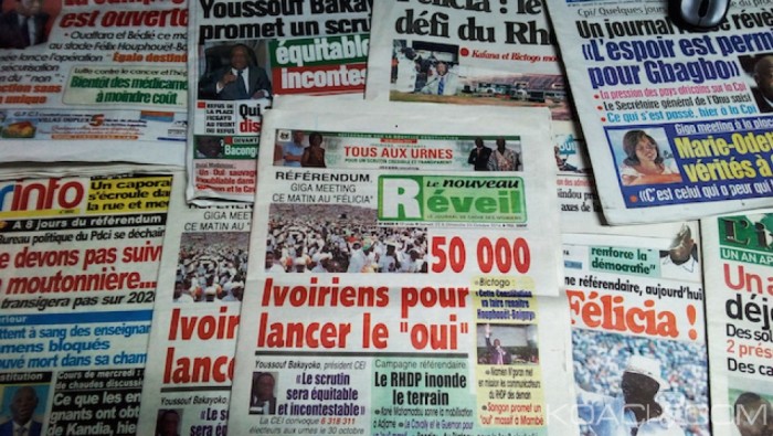 COTE D’IVOIRE : journée presse morte” sur toute l’étendue du territoire ivoirien.